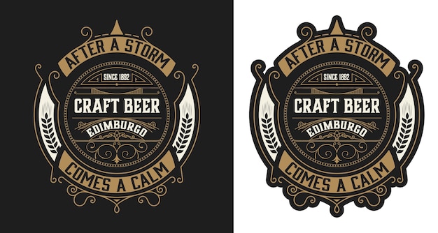 Vector vintage stijl bier label lay-out