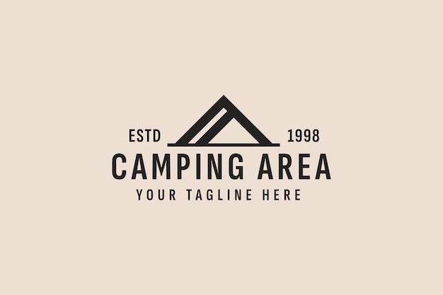 Vector vintage stijl camping logo vector pictogram illustratie