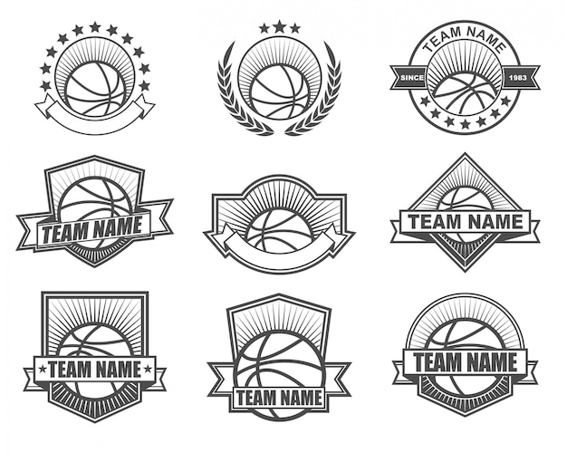 Vintage stijl logo ontwerp voor basketbalteam