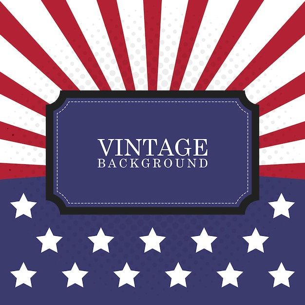 Vintage stralen usa vlaggen patriottische amerikaanse achtergrond met ruimte voor tekst. badge label sjabloon vectorillustratie.