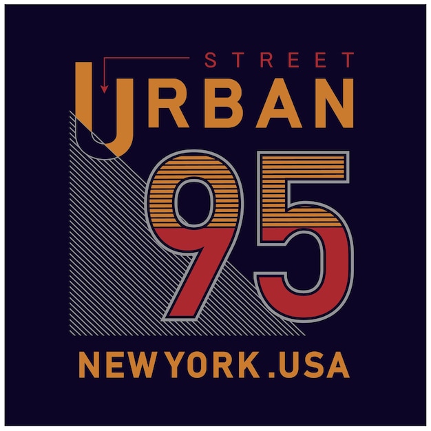 Vintage Street Urban New York typografieontwerp voor T-shirt vectorillustratie