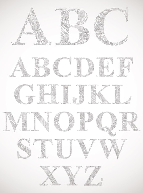 Vintage style alphabet