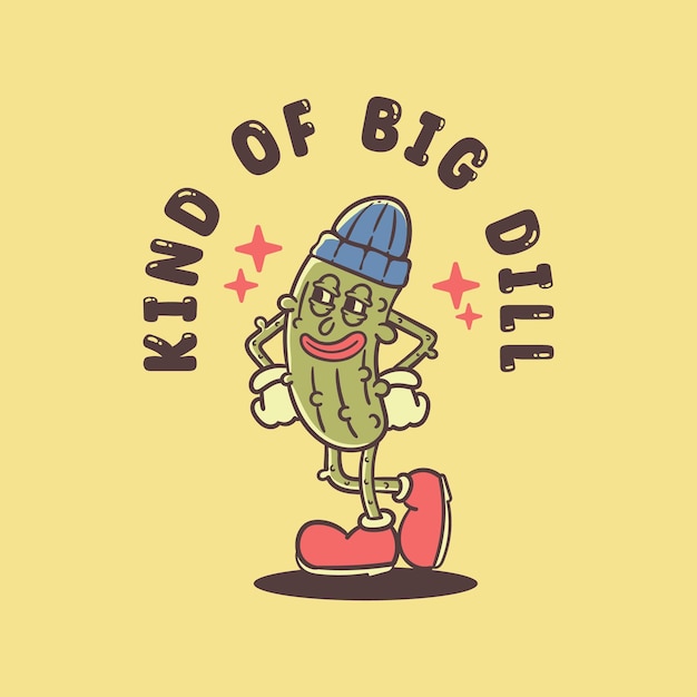 Vintage style annoying pikel character illustration