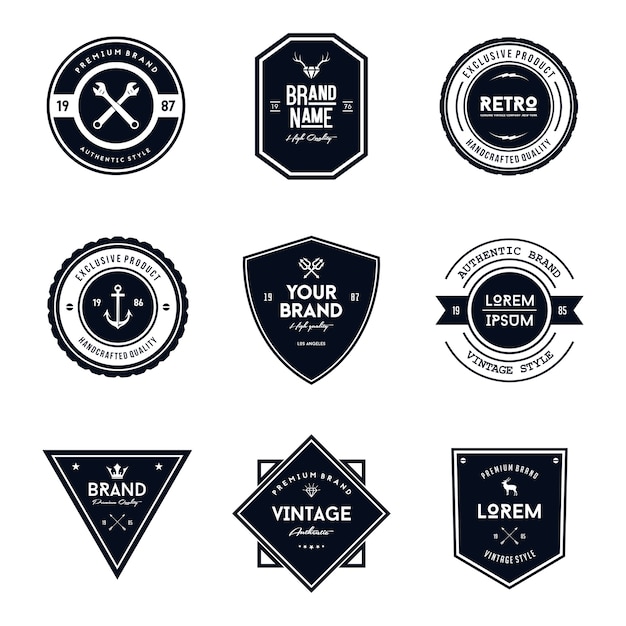 Vector vintage style badge and label collection