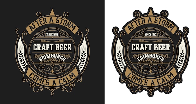 Vector vintage style beer label layout