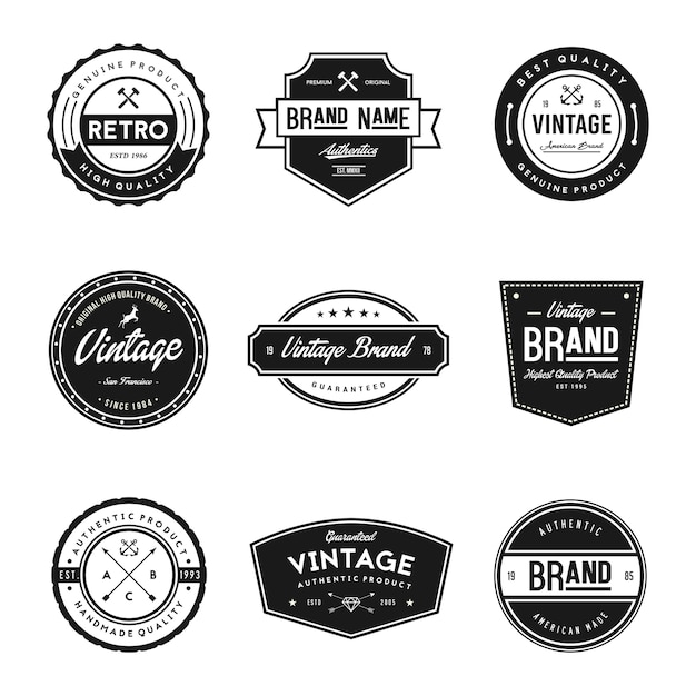 Vintage style brand badges