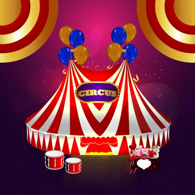 Vintage style on circus background