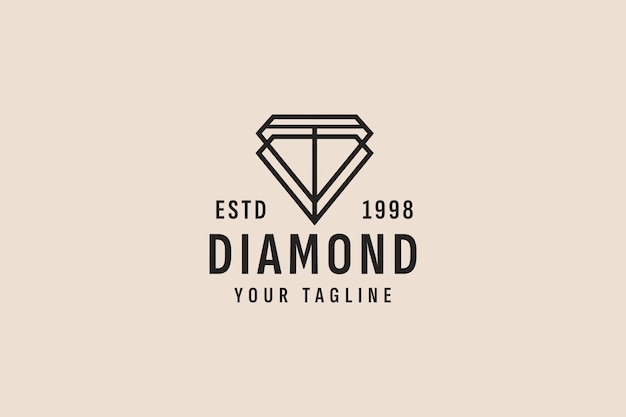 vintage style diamond logo vector icon illustration