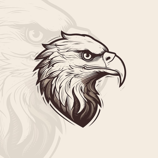 vintage style eagle mascot logo design