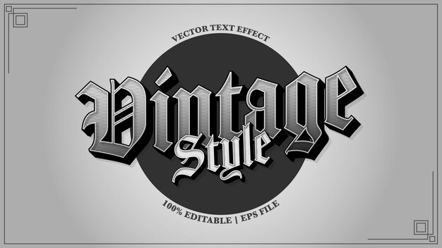 Vector vintage style editable text effect template 3d style