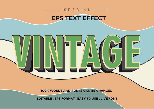 Vector vintage style editable text effect