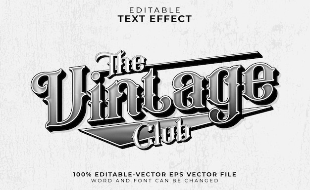 Vector vintage style editable text effect