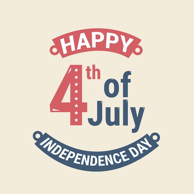 Vector vintage style greeting card for independence day