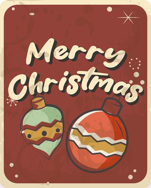 Vintage style greeting card merry christmas editable grunge effects can be easily removed for a brand new clean sign