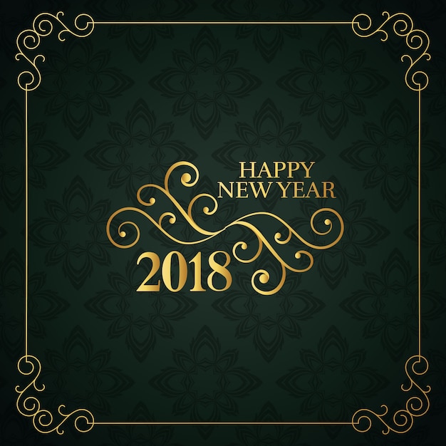 vintage style happy new year 2018 design background