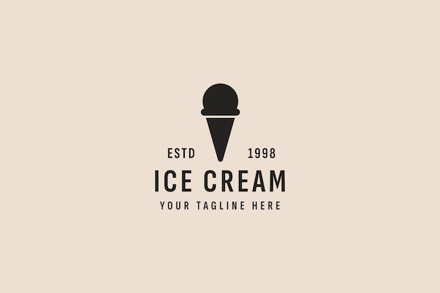 Vintage style ice cream logo vector icon illustration