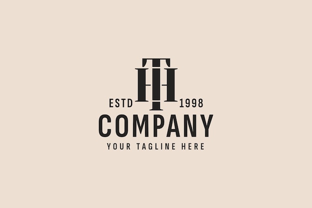 vintage style letter T and H logo vector icon illustration