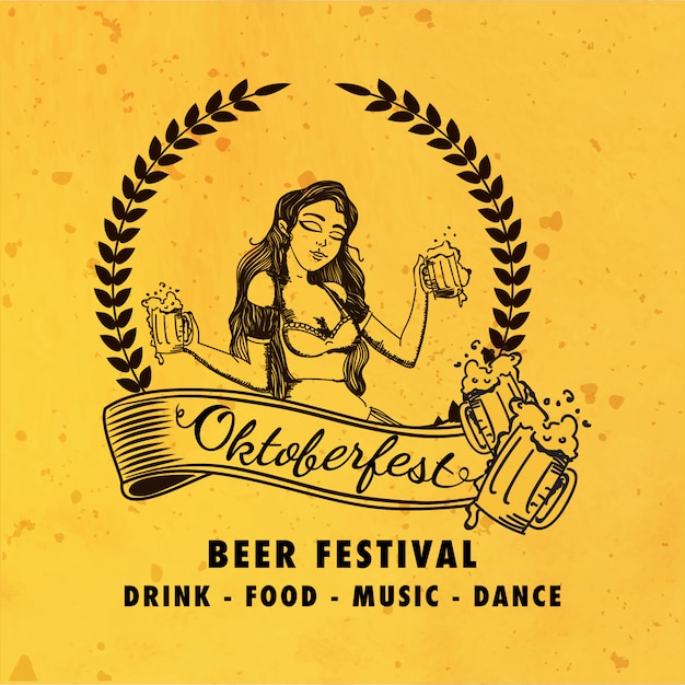 Manifesto di oktoberfest di stile vintage