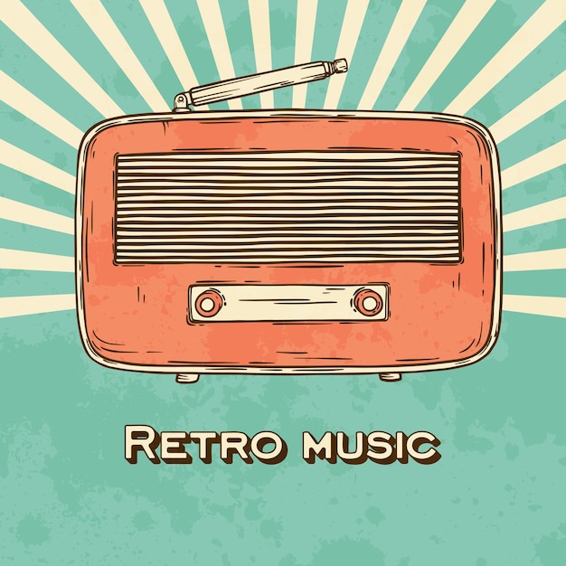 Vector vintage style radio receiver retro radio