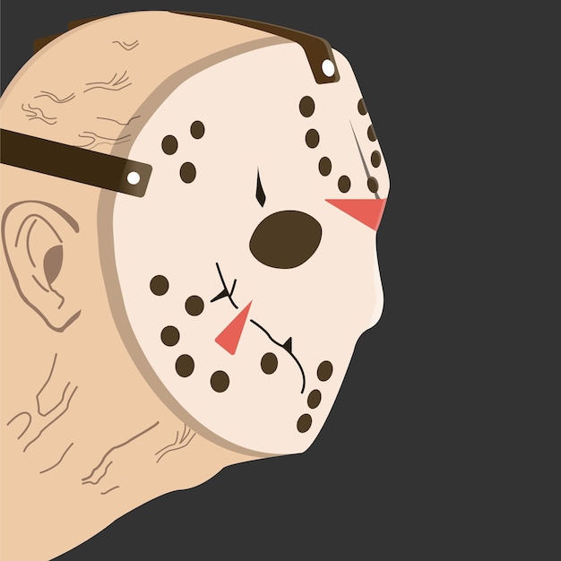 Premium Vector | Vintage style scary goalie mask