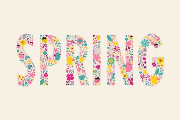 Vintage style Spring letter decorating with floral design.