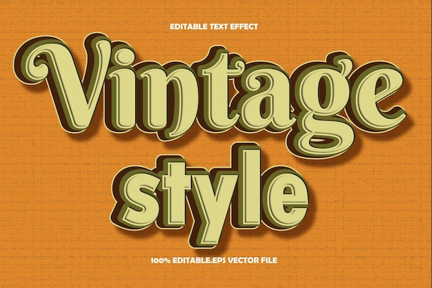 Vintage Style Text Effect 3D Emboss Gradient Style