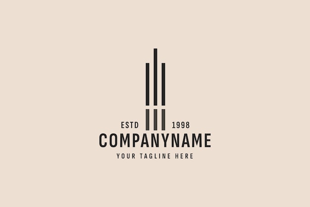 Vector vintage style tower logo vector icon illustration