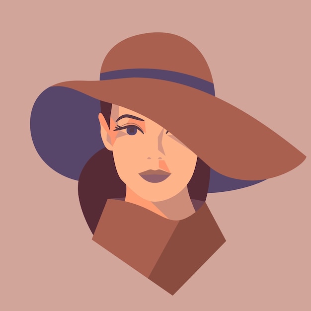 Vector vintage style vector woman portrait