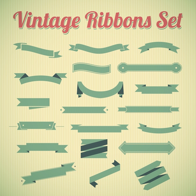 Vector vintage styled ribbons collection.