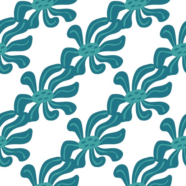 Vintage stylized flowers background Decorative retro abstract bud flower seamless pattern