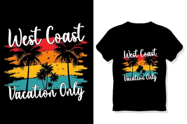 Design vintage per t-shirt da spiaggia estiva t-shirt estiva design vector summer california long beach