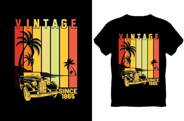 ベクトル ヴィンテージの夏のビーチtシャツデザイン