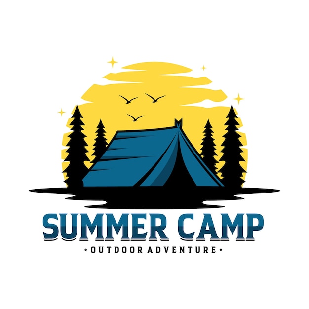 Шаблон логотипа vintage summer camp