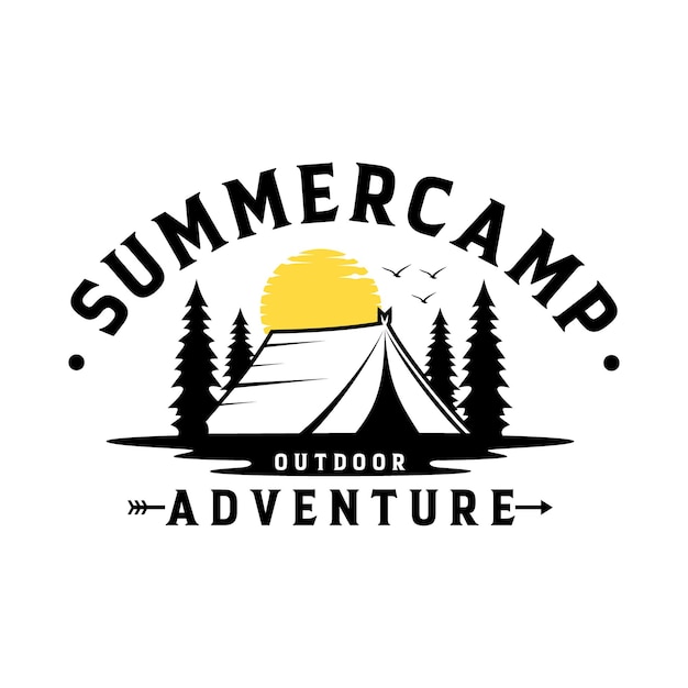 Premium Vector | Vintage summer camp logo template