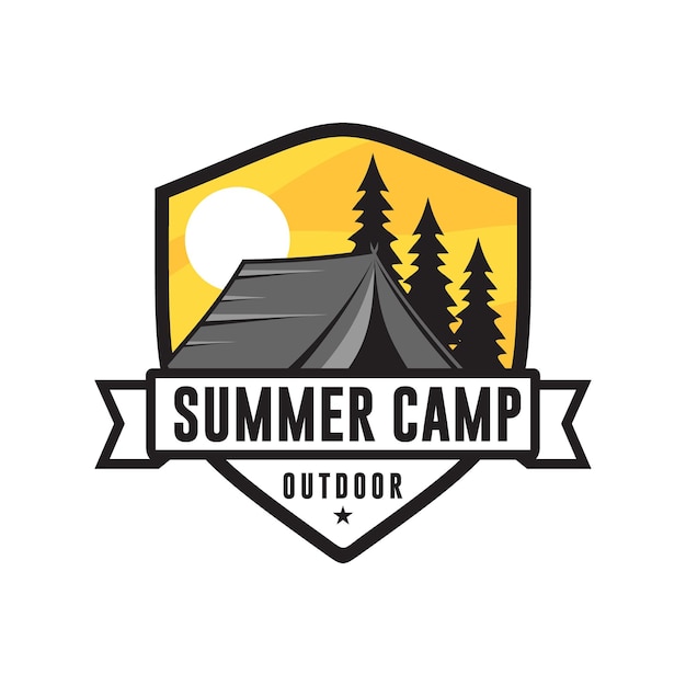 Vintage summer camp logo template