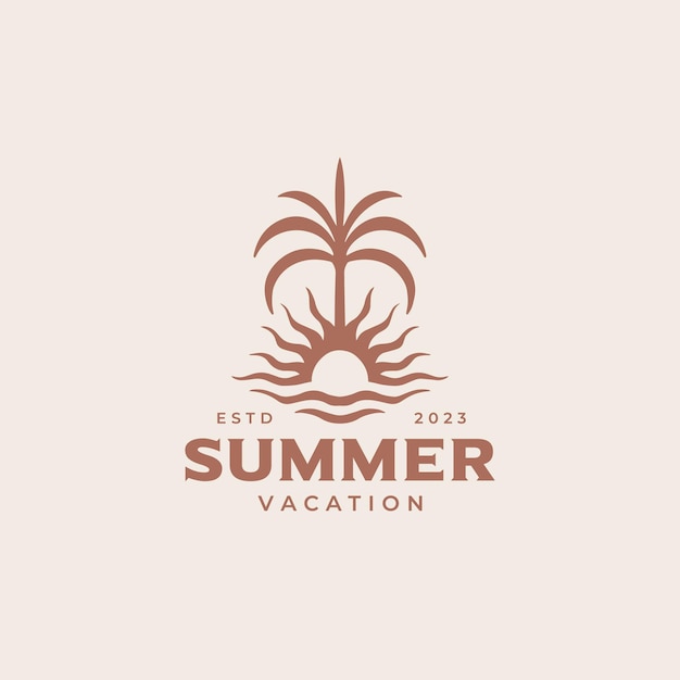 Vintage summer logo design template for surf club surf shop surf merch