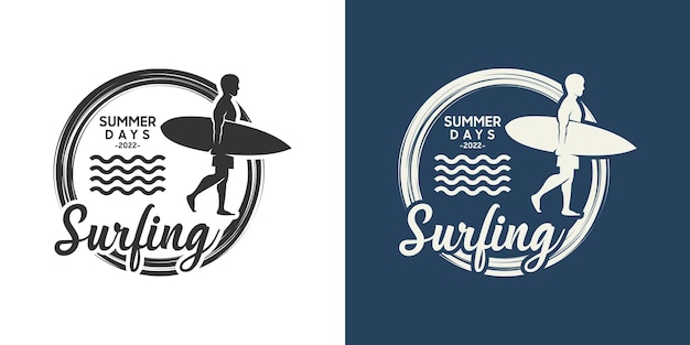 Ispirazione per il design del logo vintage per il surf e le vacanze estive