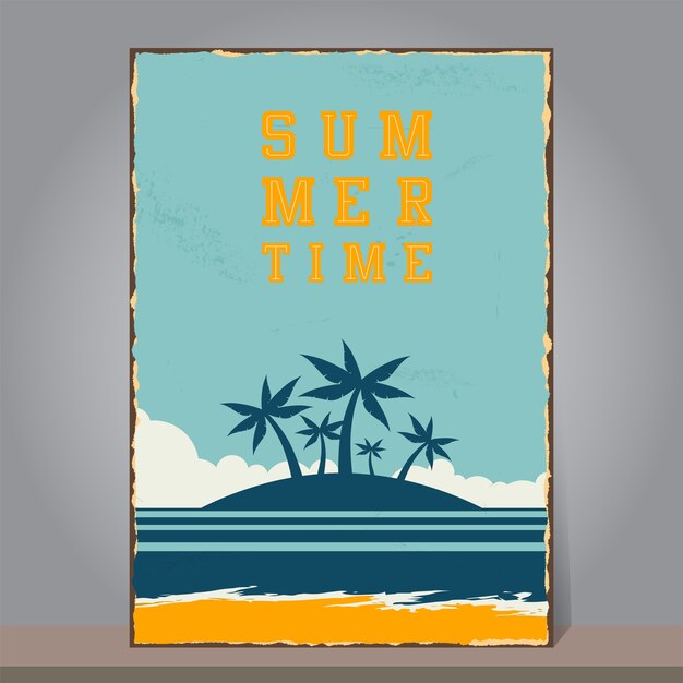 Vector vintage summer time background use for greeting card