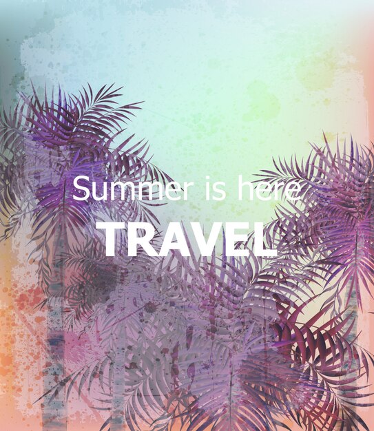 Vector vintage summer travel card