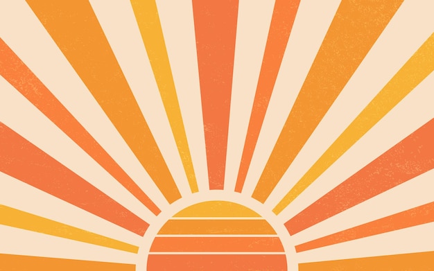 Vintage sun retro background trendy with bright colours perfect for poster wallpaper and backdrop