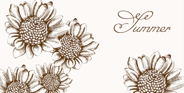 Vector vintage sunflower wreath 