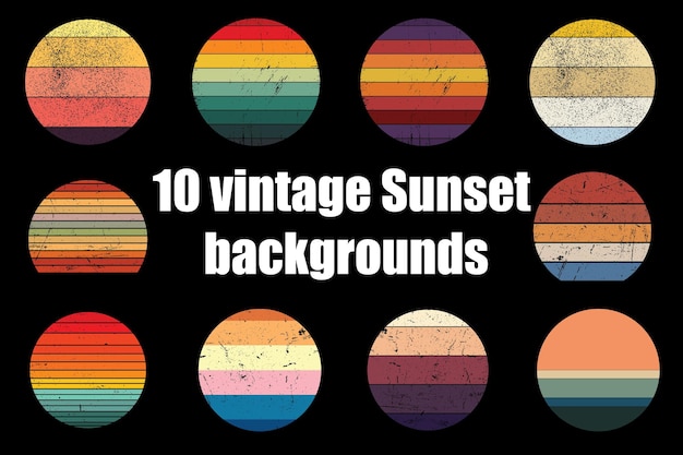 Vintage Sunset backgrounds with distressed grunge texture