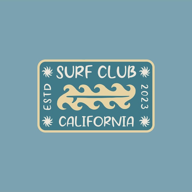 Vintage surf design template for surf club surf shop surf merch