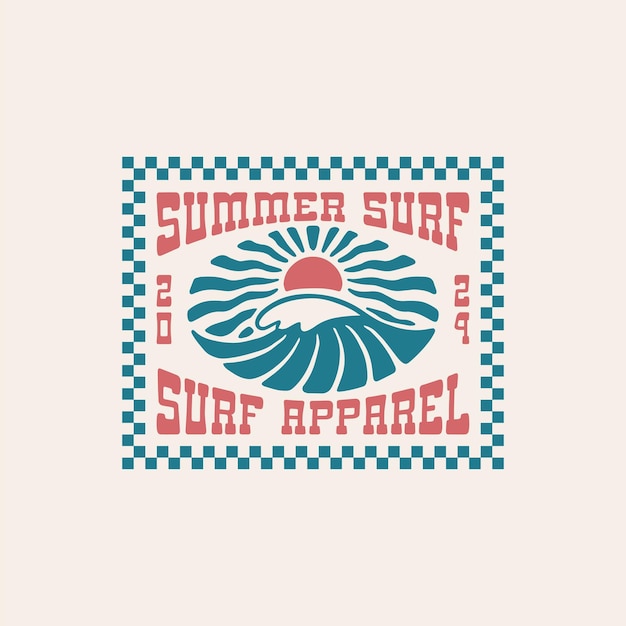 Vector vintage surfontwerp sjabloon voor surfclub surfwinkel surf merch