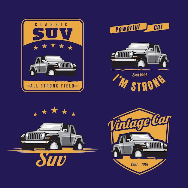 Set di emblemi per auto suv vintage