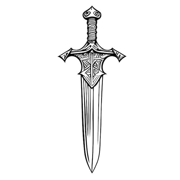 Premium Vector | Vintage sword hand drawn sketch vector illustration
