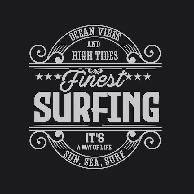 vintage t shirt design surfen