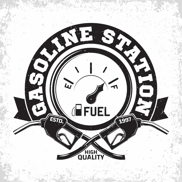 Vintage tankstation logo ontwerp