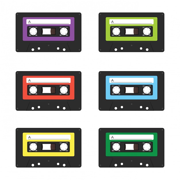 Vector vintage tape cassette.