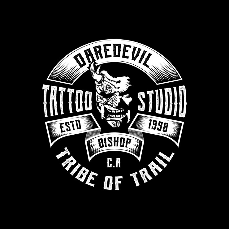 Vector vintage tattoo studio embleem badge logo